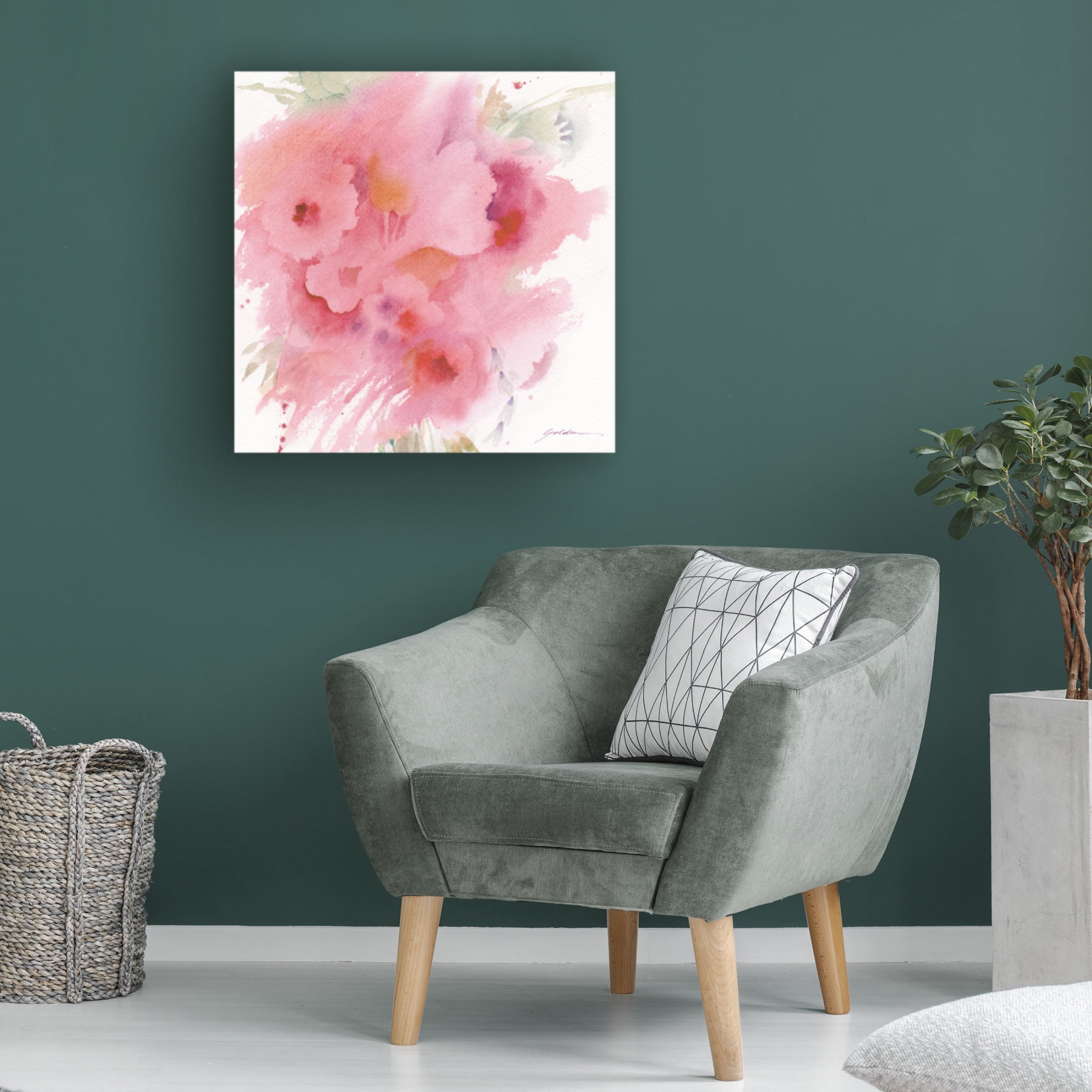Canvas Wall Art - Sheila Golden 'Viva Magenta Tones' Wall Art for Living Room, Bedroom, or Office Décor by Trademark Fine Art - 14 x 14 Inches