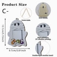 thumbnail image 3 of Kieccall Halloween Ghost Wooden Picture Frame Cute Spooky Shape, Ghost Shaped Photo Frame with Stand and Hanging Rope, Tabletop Ornament Wall Hanging Decor for Halloween Party Home, 3 of 6