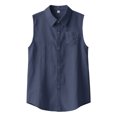 thumbnail image 2 of Mens Sleeveless Cotton Linen Shirts Summer Tank Top Lightweight Breathable Button Down Casual Collared Blouse Beach Vacation Tank Shirts, 2 of 7