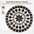thumbnail image 6 of Costway 3pcs Patio Bistro Set Mosaic Pattern Heavy-Duty Metal Dining Folding Outdoor, 6 of 10