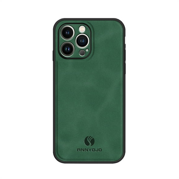 ELEHOLD Leather Case for iPhone 14 Pro,Slim Thin Lightweight Case All-Inclusive Camera Lens Protection Work with Magnetic Car Mount Holder Full Body Shockproof Anti-Scratch Case,Darkgreen