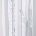 thumbnail image 5 of Exultantex White Sheer Curtains for Living Room Linen with Pompom Window Curtain Drapes for Girl,52"W x 72"L,Rod Pocket, 5 of 6