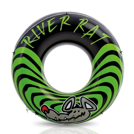 Float Tube Net - Intex 68209E River Rat Inflatable 48 Inch Lake Towable Floating Tube, Green