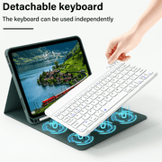 Kenke iPad (A16) 11th Generation 11 inch 2025 Keyboard Case,for iPad 10th Generation 10.9 inch 2022 with Pencil Holder,Soft TPU Back Stand Cover, Bluetooth Detachable Wireless Keyboard, Dark Green