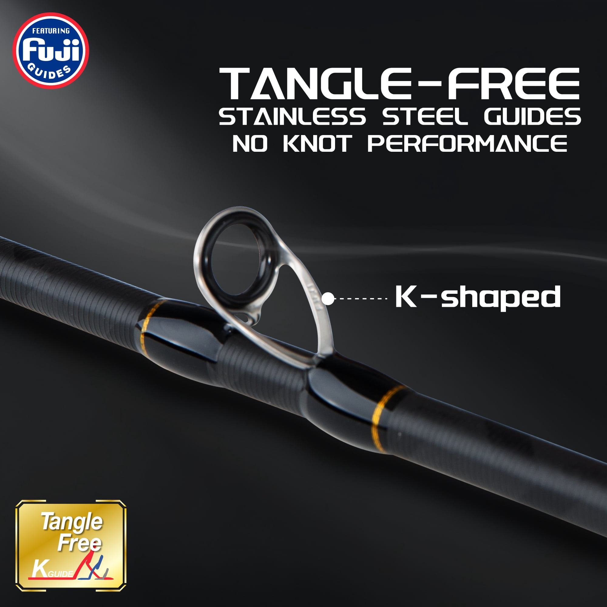 Ozark Trail GS-X Baitcast Combo, 6'8" Medium Action 2-Pieces Fishing Rod, Right Hand Retrieve,Fresh Water,Fuji Guide