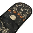 thumbnail image 4 of Yayeee Double Oven Mitt Kitchen Heat Resistant Baking 35" x7" Quilted Glove, Black Halloween Dancing Skeleton, 4 of 6