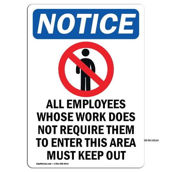 OSHA Notice Signs - All Employees Whose Sign With Symbol | Decal | Protect Your Business, Construction Site, Warehouse |  Made in the USA