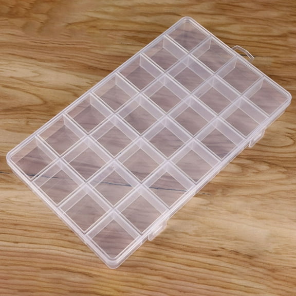 OUNONA 2PCS Small Parts Organizer Clear Multi-Compartment Storage Container Transparent Plastic Grid Organizer Box Divider Organizer for Bead Storage Jewelry Making and Craft Supplies (28 Grids)