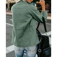 thumbnail image 3 of Women Casual Fall Autumn Zip Up Lightweight Jacket Solid Trenchcoat with Pocket, 3 of 4
