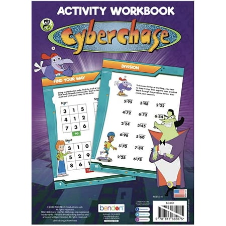 Pre-Owned PBS Kids Cyberchase Activity Workbook for Ages 7-11 Includes Rewards Stickers Paperback