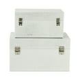 thumbnail image 4 of Contemporary Home Living Set of 2 White Rectangular Shagreen Storage Boxes 12", 4 of 8