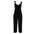 thumbnail image 4 of Pounoo Womens Tie Strap Jumpsuits Loose Fit Wide Leg Pocket Soft Fabric Casual Boho Vacation Outfits Gift, 4 of 5