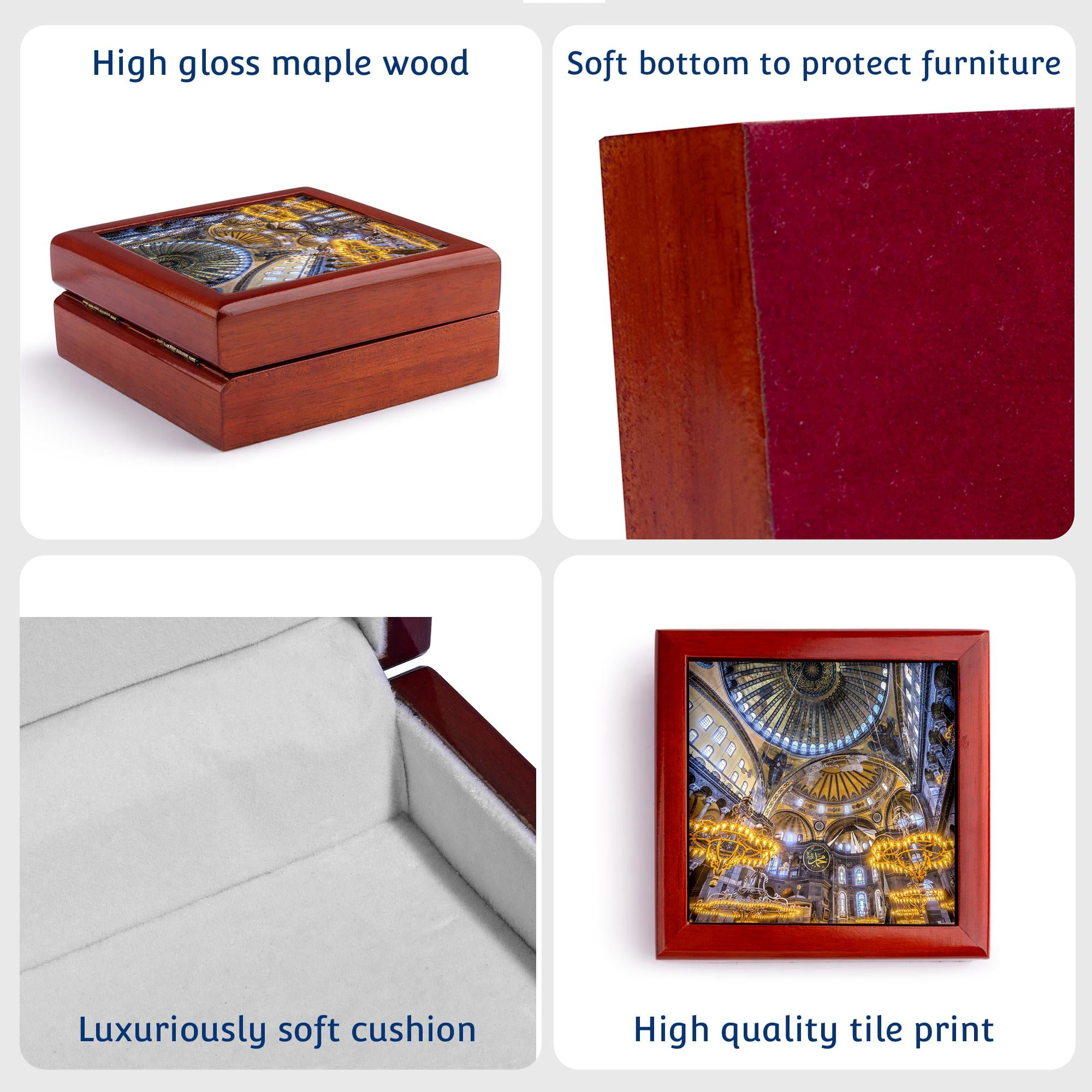 3dRose, Constantinople cathedral, Hagia Sophia arch, in Istanbul, Turkey, Jewelry Box 5.5x5.5 inch with 4 inch tile