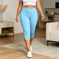 thumbnail image 4 of Drovellove Women's Plus Size Yoga Capris – High Waisted Elastic Waist Stretch Pants for Workout, Lounge, or Casual Outings, 4 of 8