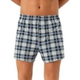 thumbnail image 1 of Pantalones cortos de cuadro con cinturilla elástica clásica para hombres INSPIRE CHIC del Día del Padre 36 Negro Gris, 1 of 6