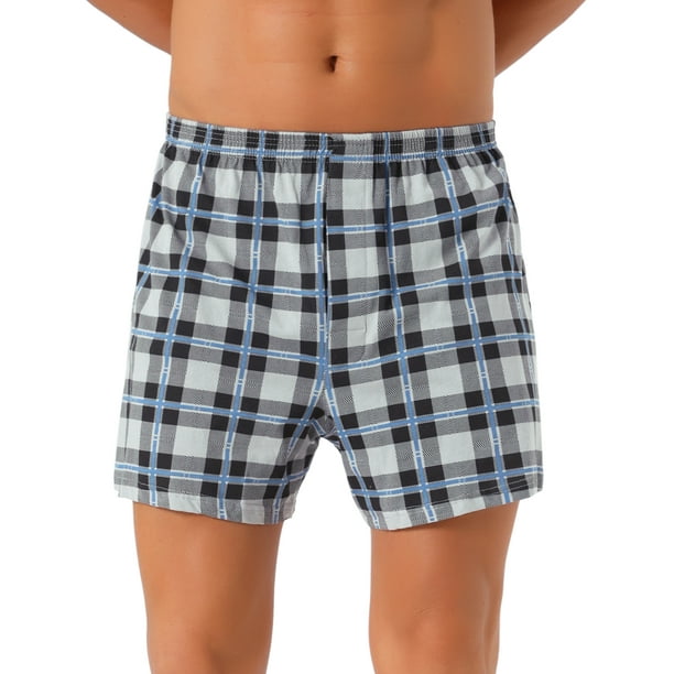 Pantalones cortos de cuadro con cinturilla elástica clásica para hombres INSPIRE CHIC del Día del Padre 36 Negro Gris
