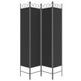 thumbnail image 2 of vidaXL 4-Panel Room Divider Black 160x200 cm Fabric, 2 of 5