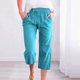 thumbnail image 2 of Pantalones Sueltos Capri para Mujeres Casual Color Elástico Suelto Capris con Bolsillo, Pantalones de Moda de Poliéster Spandex, Lavado a Mano Al Aire Libre, 2 of 7