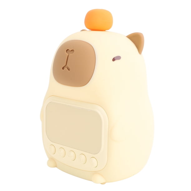 Carpincho Despertador Luz Nocturna, Carga USB Niños Despertador Luz Nocturna Adorable Recargable 1500mAh Li Batería Portátil Para Dormitorio