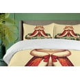 thumbnail image 4 of Ambesonne Cat Duvet Cover Set, Queen Kitty Character on Money, King, Cream Hunter Green and Orange, 4 of 6