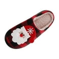 thumbnail image 4 of Christmas Slippers for Women Men Holiday Xmas Indoor Bedroom Fuzzy Warm Fleece Winter Soft Cozy Home Plush Slip on House Shoes, 4 of 8