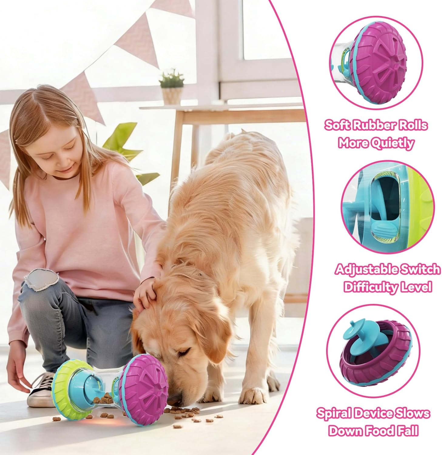 Interactive Dog Puzzle Toys for Small Medium Large Breed - Durable Smart Puppy Enrichment Dogs Toy to Keep Them Busy, Mental Brain Stimulation Treat Dispensing Training & Slow Feeder Purple