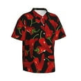 thumbnail image 2 of Chili Peppers Chili Hawaiian Shirts For Men, Summer Short-Sleeve Relaxed-Fit Button-Down Shirts Medium, 2 of 9