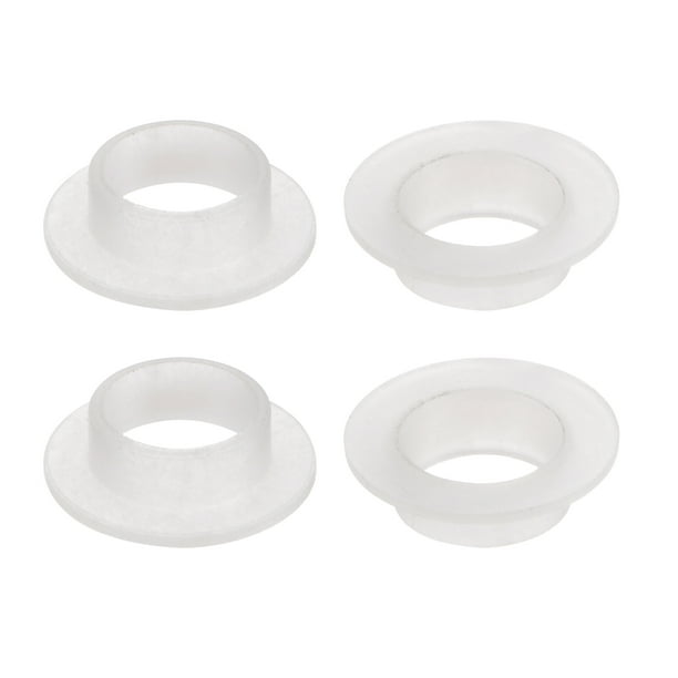 Rodamientos de manga con brida Uxcell, bujes de plástico de nailon, blancos 10x12.05x5mm 4Pcs