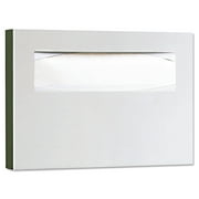 Angle View: Bobrick Stainless Steel Toilet Seat Cover Dispenser, ClassicSeries, 15.75 x 2 x 11, Satin Finish -BOB221