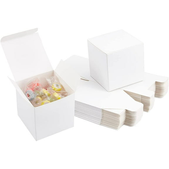 30 Pack Kraft Gift Box White Cardboard Gift Wrapping Box 3 x 3 x 3.5 Cookie Treat Boxes for Christmas Chocolate Candy Wedding Birthday Party Favors Soap Making Gift Supplies