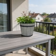 thumbnail image 5 of Wood Grain Effect Plastic Imitation Barrel Planter, Wear-Resistant Thickened Plastic, Rustic Barrel Appearance, Multi-Purpose Home Pot for Green Plants & Balcony Gardening Arrangement, 5 of 6