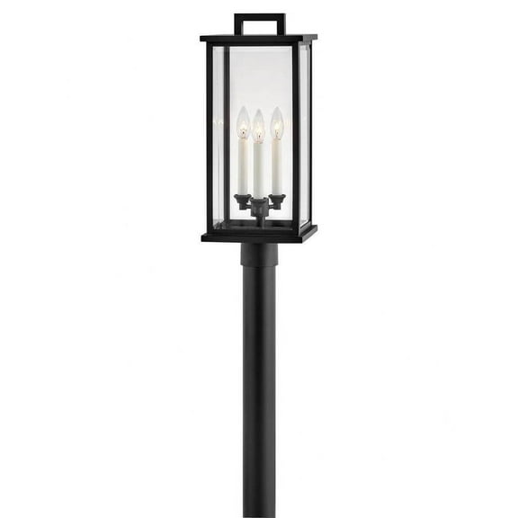 3 Light Large Outdoor Post Top or Pier Mount Lantern in Traditional Style 9 inches Wide By 22.25 inches High-Black Finish Bailey Street Home