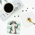 thumbnail image 5 of Disketp Cute Raccoon Funny Coasters,4 Pcs Leather Coasters With Holder, Perfect Housewarming Hostess Gifts,Protect Furniture From Water Marks Scratch, 5 of 9
