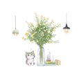 thumbnail image 1 of Etiqueta de la pared de flores en maceta Etiqueta de la pared de la etiqueta engomada adorable del gato para L, 1 of 5