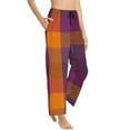 thumbnail image 2 of Balery Purple Yellow Buffalo Plaid print Women's Pajama Pants,Ultra Lightweight Pjs,Lounge Pant-X-Large, 2 of 9