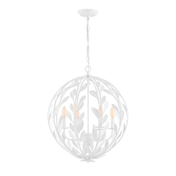 6 Light Chandelier In Timeless Style 21 Inches Wide By 24.5 Inches High-Matte White Finish    -Traditional Installation Crystorama Lighting 506-Mt