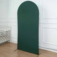 thumbnail image 5 of BalsaCircle 7 ft Hunter Green Fitted Matte Spandex Round Top Wedding Arch Backdrop Stand Cover Party Events Decorations, 5 of 8