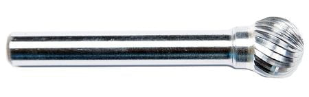 1//4 x 3//8 x 3//8 x 6 3//8 SD-3L6 Ball Shape Carbide Burr Single Cut
