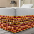 thumbnail image 1 of Abstract Bed Skirt, Rhythmic Triangles of Colors Chevron Inspired Style Gradient Tones Illustration, Elastic Bedskirt Dust Ruffle Wrap Around for Bedding Decor, 4 Sizes, Multicolor, by Ambesonne, 1 of 2
