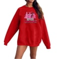 thumbnail image 2 of Merry Christmas Tree Sweatshirts for Women Graphic Crewneck Oversized Sweater Cotton Tops Printed Long Sleeve (Large, Red 01), 2 of 6