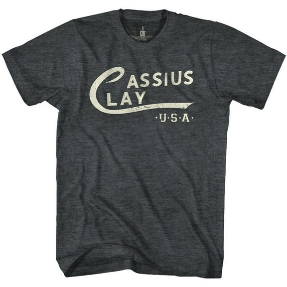 Muhammad Ali Cassius Clay Logo Black Heather Adult T-Shirt 5Xl