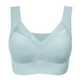 thumbnail image 6 of Lxkfashion Sale Bras for Women Blue Women's Cotton Non-Wired Double Layer Soft Cup Bra, Soft Comfortable Invisible Seamless Under Clothing Bra, Opaque, 6 of 7