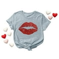 thumbnail image 4 of Gubotare Women's Casual Oversized T-Shirts Going Out Tight-Shirts Summer Basic Tees,Gray XXL, 4 of 4