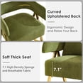 thumbnail image 6 of LAZZO Modern Velvet Barrel Accent Chair, Comfy Upholstered Reading Armchair for Living Room Bedroom, Green, 6 of 9