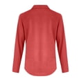 thumbnail image 4 of Long Sleeve Shirts for Women 2026 Loose Fit V Neck Button Down Linen Tops Cute Solid Summer Beach Tee Shirts, 4 of 6