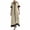 01 Khaki, variant on Womens Color Block Elegant Summer Linen Maxi Dresses, Loose V Neck Ruffle Hem Short Sleeve Wedding Guests Dresses