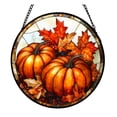 thumbnail image 2 of Stained Glass Window Hanging, Pumpkin Maple Leaf Suncatcher for Doors Home Sun Catchers Decoration and Christmas, Mother's Day Birthday Gifts for Women, Men, and Mom,Halloween Decorations, 2 of 9