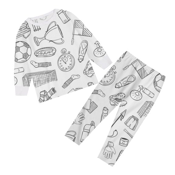 AWZXDE Kids DIY Hand Painted Set Colouring Pajama for Boy Girl Play Wear Art White,3-4 Years
