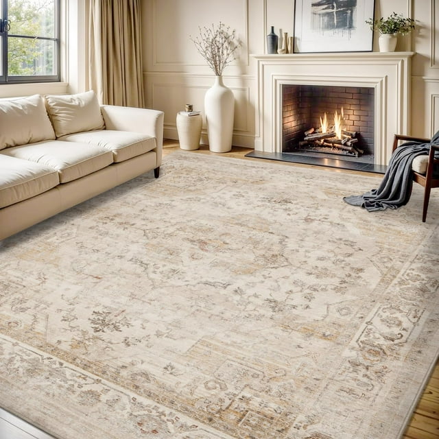 -Runner Rug X Rugs for Living Room- Machine Washable Rug-Soft Living Room Rug-Vintage Non Slip Carpet-Rugs for Bedrooms Dining Office