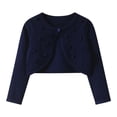 thumbnail image 4 of HAOTAGS Knitted Cotton Cardigan for Girls (2T-14) Lightweight Sweater Shawl for Spring and Fall Blue Size 3T, 4 of 9
